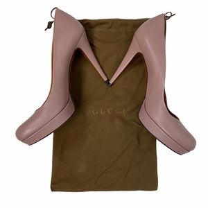 Gucci Betty Pink Leather Platform Pump Heels EU 40